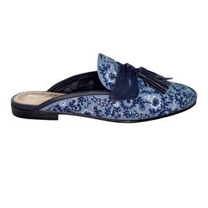Sam Edelman Paris Blue Floral Tassle Mules | 9.5
